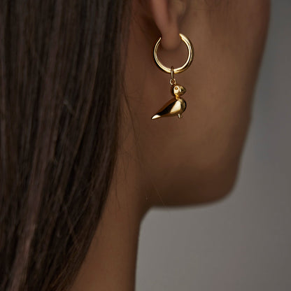 Øreringe i 18 karat forgyldt sølv. (15 mm) til Kay Bojesen Jewelry vedhæng