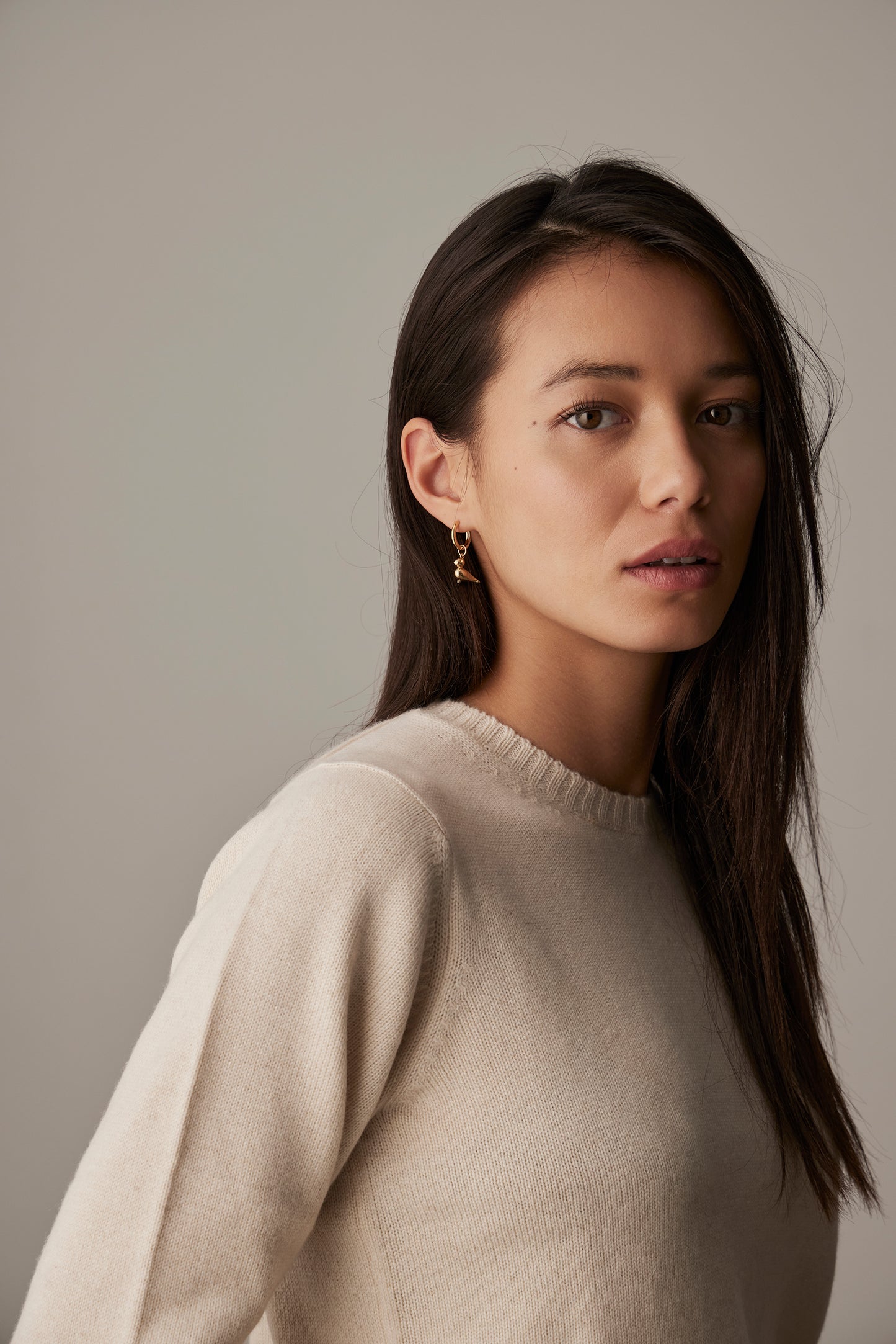 Øreringe i 18 karat forgyldt sølv. (15 mm) til Kay Bojesen Jewelry vedhæng