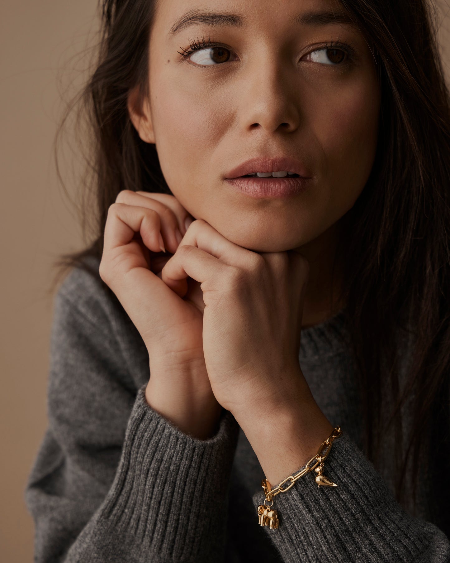 Kay Bojesen kædearmbånd i 18 karat forgyldt sølv.