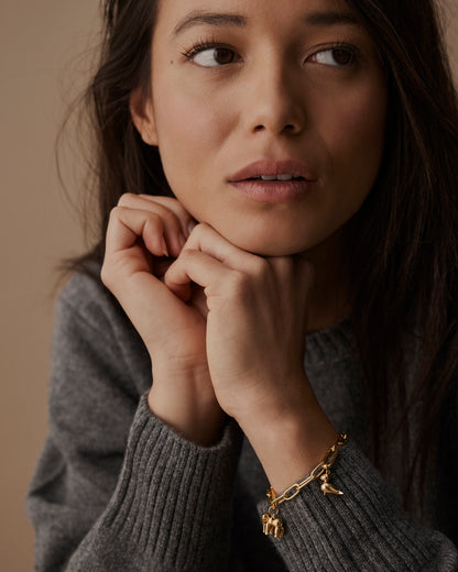 Kay Bojesen kædearmbånd i 18 karat forgyldt sølv.